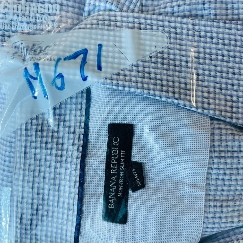 Banana Republic Non-Iron Slim Fit Plaid Button Down Shirt Men XL Preppy Career